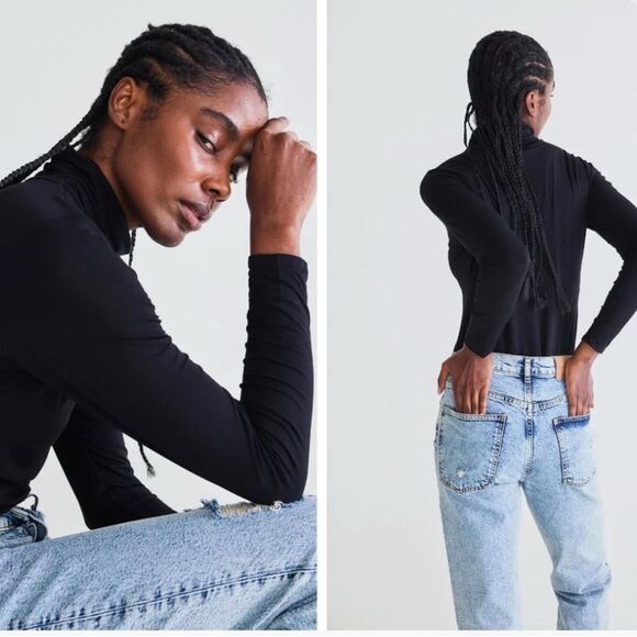 Ruti Tops - Ruti women’s the comfy turtleneck shirt black 6 modal long sleeve capsule